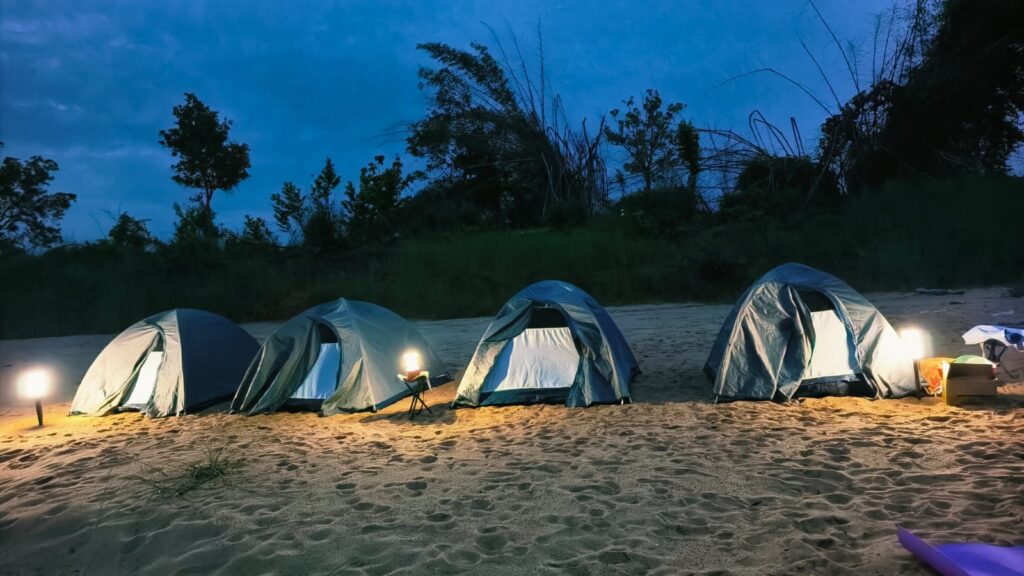 camping temnts in a location